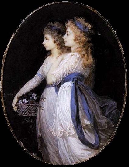 Jean Urbain Guerin Georgiana, Duchess of Devonshire, with Lady Elizabeth Foster oil painting image